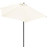 Kingsleeve® Half Parasol | Semi-Circular Sun Shade with 80+ UV-Protection | 3m / 10FT Diameter | 2.7m High | Half-Round Umbrella | Perfect for Balconies Gardens Patios | Cream