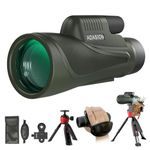 12x56 HD Monocular Telescope with Smartphone Adapter, Upgraded Tripod, Hand Strap - High Power Monocular with Clear Low Light Vision for Star Watching - Lightweight Monocular for Bird Watching Hunting