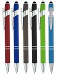 2-in-1 Stylus Ballpoint Pen for Touch Screens - Compatible with Ipad, iPhone, Android - Universal Pens for Tablet - Multi-Use Ballpoint Tip Pens, 6 Pack