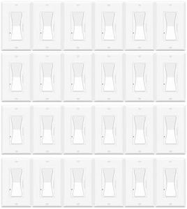 Dimmer Light Switch,Greencycle 24PK Single Pole/3 Way Dimmer Switch for Dimmable 150W LED CFL Light,600W Halogen and Incandescent,15A 120V,Neutral Wire Not Required,Residential/Commercial,ETL Listed