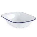 Enamel Pie Dish | White Enamel Roasting Tin| Dishwasher Safe Pie Dish Pudding Baking Steak | Enamel Plate Tray for Oven & Stove (L 26 x W 19 x D 5.5 cm)