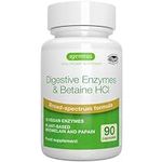 Advanced Digestive Enzymes with Betaine HCl & Plant Based Bromelain, 10 Vegan Enzymes Including Papain & Lipase, Betaine Hydrochloride, Clean Label Supplement, 90 Capsules, by Igennus