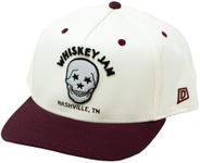 Whiskey Jam 5-Panel Adjustable Snapback Field of Dreams Hat (US, Alpha, One Size, Cream/Maroon/Black)