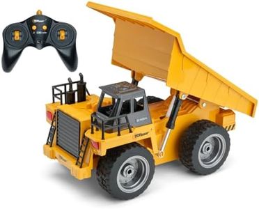 Top Race RC Remote Control Dump Truck Toy | 11" x 5.7" | Alloy Metal and Plastic 4WD with Heavy Rubber Tires - 2.4Ghz - Toy Trucks Rc Dump Truck Rc Construction Vehicles Remote Control Tractor