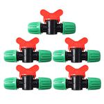 Adhere to Fly 5 Pcs Drip Irrigation Switch Valve for 1/2 Inch Drip Tubing(1/2" ID x 0.6-0.63" OD) 16mm Barbed Locking Fitting Gate Valves