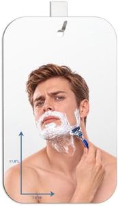 DYETUNY Fogless Shower Mirror for Shaving (11.8" L x 7.8" W) Waterproof Wall Mounted Bathroom Accessory, Hanging Anti-Shaving Mirror for Men, Perfect for Camping and Travel Use