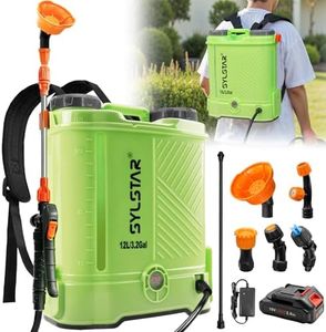 SYLSTAR Battery Powered Knapsack Sprayer 12L,80PSI Pressure Spray Compatible With Makita 18V Battery,Backpack Sprayer With 5 Nozzles,39.3'' Telescopic Wand,For Garden&Lawn