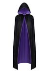 Regenboog 29.5inch Kids Reversible Cape with Hood,Black and Purple Cape,Halloween Christmas Costume,Vampires Cloak