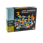 BLiSS HUES™ Light Magnetic Tiles 110 pcs- Building Blocks for Kids| 3D STEAM Educational Toys | Magnetic Marble Run for Kids Age 3 +Year Old Boys Girls Creative Gift