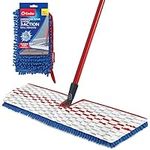 O-Cedar Hardwood Floor 'N More 3-Action Mop with 1 Extra Refill | Microfiber Mop with 3pc Handle | Use Wet or Dry, Red