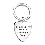 Guitar Pick I Couldn't Pick A Better Dad Key Chains Gift For Fathers Day Papa Daddy Stainless Steel Mens Jewelry