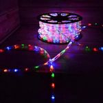 Christmas Decoration 50m Single Length LED Multi-Colour Rope Light 8 Functions Outdoor Display