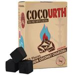 CocoUrth Natural Premium Coconut Charcoal Cube 72 Piece 1 Kilo Hookah Shisha …