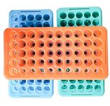 MUHWA Plastic Test Tube Rack with Silicone Pad Tubes 50 Positions 18 mm Centrifuge Tube Racks, Pack of 3