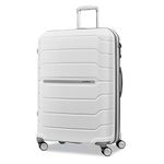 Samsonite Freeform Hardside Expandable with Double Spinner Wheels, White, Checked-Large 28-Inch, Freeform Hardside Expandable with Double Spinner Wheels