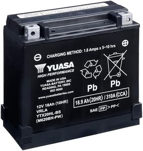 Yuasa YUAM620BH YTX20HL-BS Maintenance Free H Series AGM Battery with Acid pack