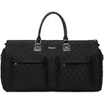 Womens Convertible Garment Bags for Travel, Modoker Waterproof Carry On Garment Bag Garment Duffel Bag - 2 in 1 Hanging Suitcase Suit Travel Luggage Bag, Black