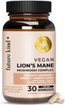 Future Kind Vegan Lion's Mane Mushroom Complex Brain Supplement - (30ct) Lions Mane Supplement Capsules with Chaga, Maitake, Shiitake and Reishi - Brain Supplements for Memory and Focus