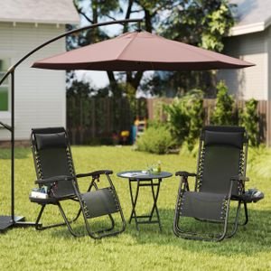 Yaheetech Zero Gravity Recliner Chairs Set of 2 – Adjustable Outdoor Loungers, Black