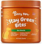 Zesty Paws Stay Green Bites for Dogs - Grass Burn Soft Chews for Lawn Spots Caused by Dog Urine - with Cranberry for Urinary Tract & Bladder - Beef - 90 Count