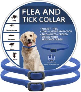 2 PCs Dog Collar Repellent: Repellent Collars for Dogs, Adjustable Water-Resistant Collar for Puppies and Dogs,Nblue
