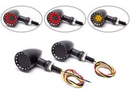 LED Motorbike Rear Custom Indicators | Integrated Turn Signals with Stop and Tail Light in Billet Aluminium Classic Bullet Style to suit Choppers, Bobbers inc. Older Triumph and Harley Davidson Models