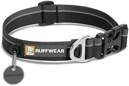 Ruffwear Classic Dog Collar, Large to Very Large Breeds, Adjustable Fit, Size: Large (51-66 cm/20-26 in), Obsidian Black, Hoopie Collar, 25203-0012026