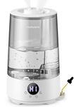 Homvana Humidifier for Bedroom, 3.6L Cool Mist for Large Room Office, 360° Rotatable 34H Last, Night Light Auto Mode, Quiet 16dB Humidifiers for Baby, Essential Oil Diffuser, Plants, Nursery