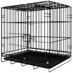 Berlin's Large Dog Cage, Foldable Portable Crate, Double Door with Latches, Removable Tray, Comfort Mattress (30x18x20inches) (Black, 30 Inch)