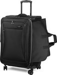 WallyBags Solutions Expandable Spinner with Removable Garment Bag, Black, 25-Inch, Black, 25-Inch, Solutions 25” Expandable Spinner with Removable Garment Bag