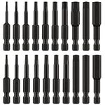 AOKLIT 20 Piece Hex Head Allen Wrench Drill Bit Set (10pc SAE & 10pc Metric),Made from Premium S2 Steel Hex Bits 2.3inch Long Screwdriver Bit Set with for Drill bit Tools