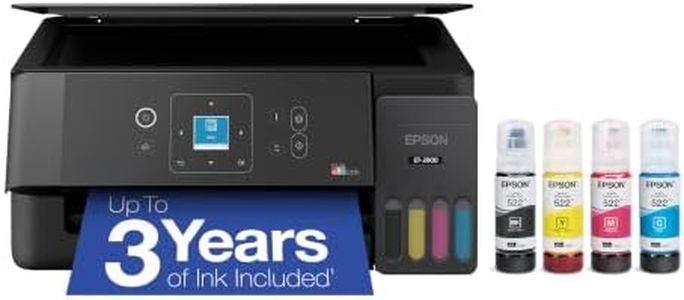 Epson EcoTank ET-2900 Wireless All-in-One Color Supertank Printer with up to 3 Years of Ink, Refillable Tanks, Perfect for Home, 11 PPM, 1.44" Color Screen, Built-in Scanner – Black