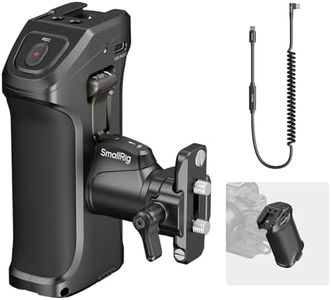 SmallRig Stepless Rotating Side Handle with Trigger REC & 2 Control Cables for Canon R5 II / R5 / R6 / R6 II, for Blackmagic BMPCC 4K / 6K / 6K Pro, Compatible with F550/570 Battery for Power Output
