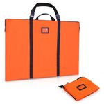 WISEPRO A1 Art Portfolio Case, Artwork Painting Folder Bag with Multi Handles, Slim Waterproof Carrying Storage Bag for Canvas Paintings, Mounted Art,Cardboard, Photography(24" x 36") (Orange)