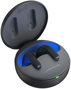 LG Electronics Auriculares Tone Free DT80Q, Bluetooth 5.2 con Sistema de Sonido Meridian y Función de Carga Rápida, Negro