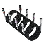 XLR Cable 16ft-4 Pack, FIBBR Male to Female Balanced Microphone Cable XLR Patch Cables for Powered Speakers Audio Interface Professional Pro Audio Performance and Recording Devices