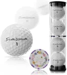 SUMBONUM Golf Balls 3 Layer for Men Hardness Ball Plastic Golf Tees 3 1/4" Gift Combo Set