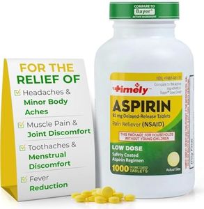 TIME-Cap Labs 1000 Tablets Low Dose Aspirin 81mg Enteric Coated - NSAID Pain Reliever & Fever Reducer for Adults, Helps with Minor Aches, Headaches, Muscle Pain, Toothaches, and Joint Discomfort