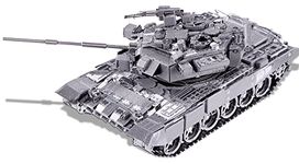 Piececool Metal 3D Puzzles for Adults or Teens, Military Tank T-90A DIY 3D Metal Model Building Projects Kits Brain Teaser Puzzle - Great Gift Idea,150 Pcs