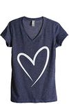 Thread Tank Simply Heart Women's Relaxed V-Neck T-Shirt Tee - blue - XX-Large