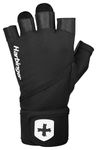 Harbinger Unisex's WW L Black Pro Wristwrap, Lifting Gloves for Those who Want Flexibility and Breathability but Need Maximum Wrist Stability, Black/White, Large (22279)