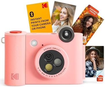 KODAK Smile+ Wireless Digital Instant Print Camera with Effect-Changing Lens, 2x3” Sticky-Backed Photo Prints, and Zink Printing Technology, Compatible with iOS and Android Devices - Pink