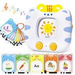 JoyCat Talking Flash Cards for Toddlers 1-3, Clear Voice & Thick Cards & Easy to Slide in and Out, Independent Play & Speech Development Toys, 20 Topics Including Numbers & Letters & Songs