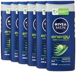 Nivea Men Energy Shower Gel, 250 ml - Pack of 6 by NIVEA