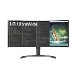 LG 34" Curved Ultrawide Wqhd LED Monitor (3440 X 1440 Pixel) Hdr 10, Color Calibrated Srgb 99%, Inbuilt Maxxaudio Speaker (7W X 2), Height Tilt Adjust Stand, Display Port, Audio Out - 35Wn75C