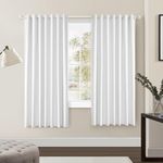 LumiLoom White 100% Blackout Curtains 72 Inches Long, Linen Thermal Insulated & Energy Saving Curtains, Grommet Window Treatment Drapes for Bedroom, Living Room, 2 Panels Set, Each 52" W x 72" L