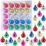 Christmas Concepts® Pack of 25-25mm Mini Christmas Tree Baubles - Shiny Disco Ball Baubles (Multi Coloured)