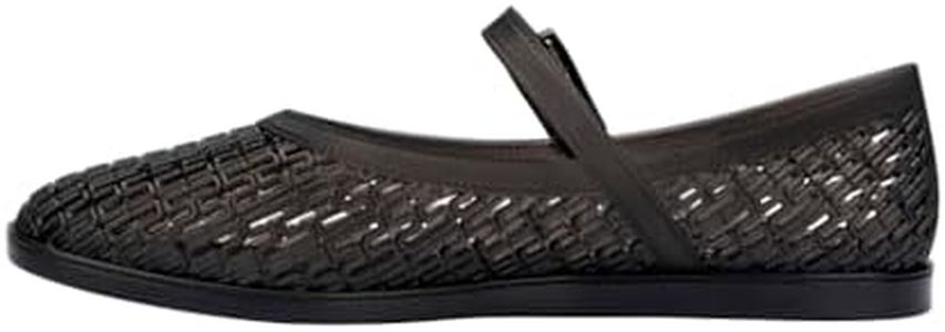 Melissa Harper Ballerina for Women, Clear Black, 8