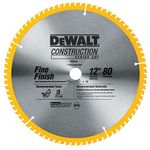 DEWALT 12-Inch Miter Saw Blade, 80-Tooth, 2-Pack (DW3128P5D80I)