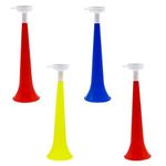 RmKbe 4 Pieces Plastic Stadium Horn Trumpets Toy Kids Soccer Games Horns Noise Maker for Football Soccer Games